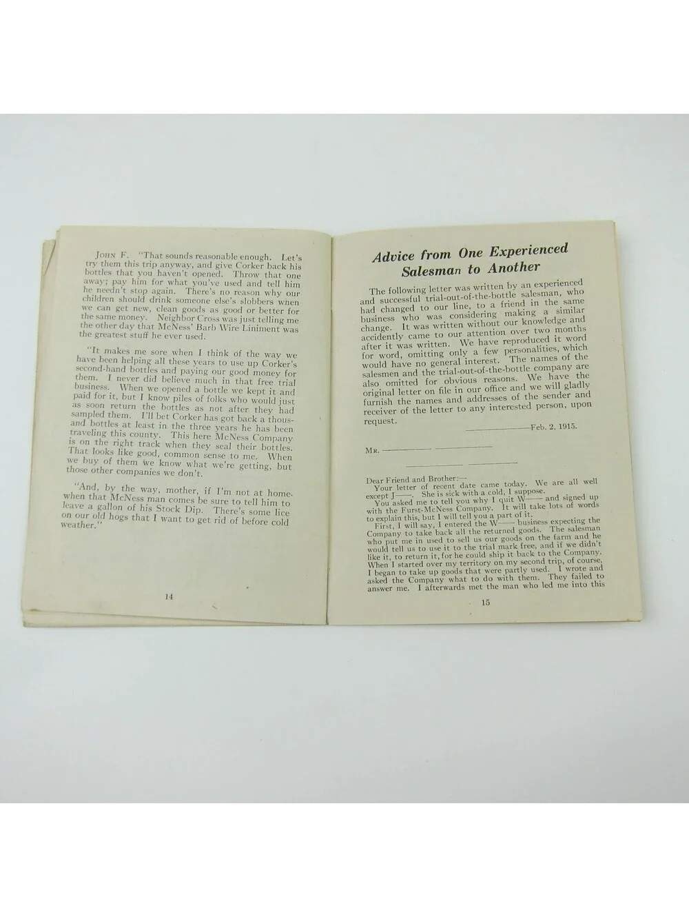 FW McNess Sanitary Medicines Murder Will Out Ad Booklet Lincoln Illinois Antique